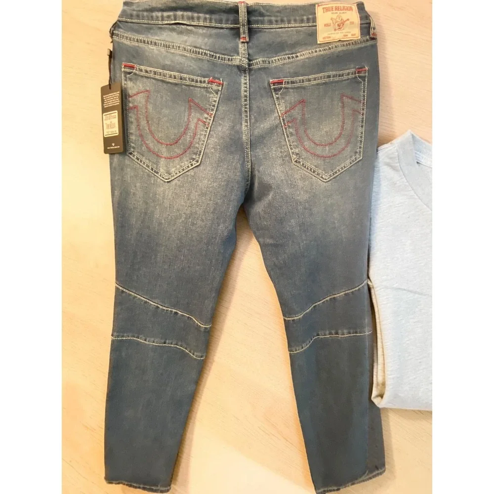 True Religion Rocco Moto Jeans Spiced Orchard Wash Mens 30x32 NWT